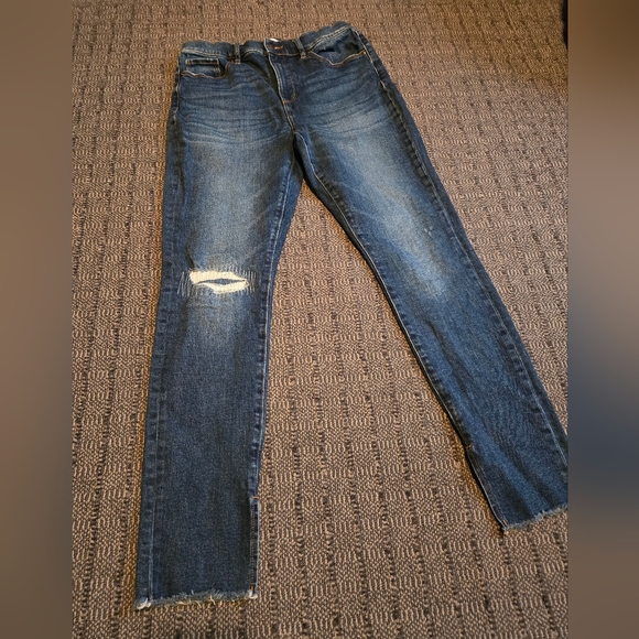 LOFT Denim - Guc Loft Sz 10 Skinny Women's Jeans W Stitch Details. Slit At Ankle.